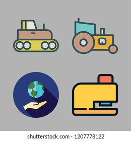 soil icon set. vector set about drilling, tractor and ecology icons set.