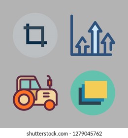 soil icon set. vector set about growth, crop, tractor and layers icons set.