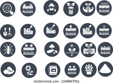 Soil icon set vector design