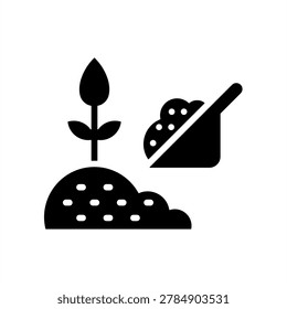 Soil Icon - Solid Black Glyph Icons For Agriculture and Business