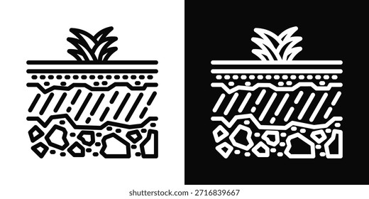 Soil Icon White And Black Background Style