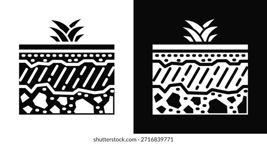 Ícone De Solo Branco E Preto Estilo De Fundo