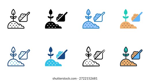 Soil icons set multiple style collection. Editable stroke 
