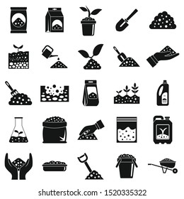 Soil icons set. Simple set of soil vector icons for web design on white background