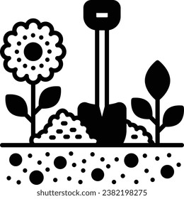 soil or land preparation for new plant concept, spare space for weeding vector icon design, Outdoor Decor symbol, Farm and Plant sign, Mulching and Landscaping stock illustration