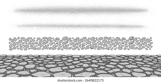 soil layer landscape drawing pattern. texture interior background line art. set of graphics elements drawing for architecture and landscape design. cad pattern