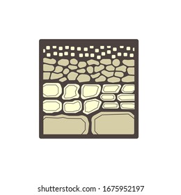 Soil layer vector icon design on white background.