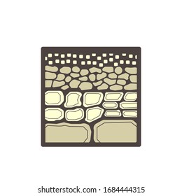 Soil layer vector icon design on white background.