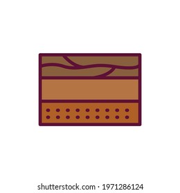 Soil layers color line icon. Isolated vector element. Outline pictogram for web page, mobile app, promo