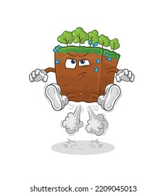 the soil layers fart jumping illustration. character vector