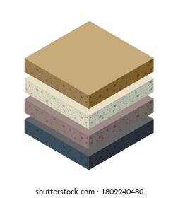 Soil layers geological and underground beneath nature landscape isometric slice