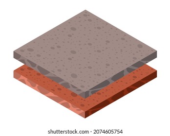 Soil layers geological and underground beneath nature landscape isometric slice