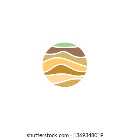 Soil Layers Geology Logo Icon Vector