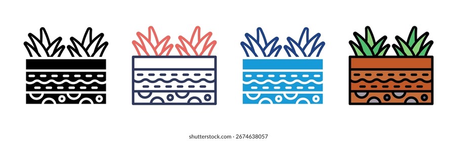 Camadas de solo ícone definir coleção de vários estilos