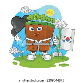 the soil layers korean culture vector. cartoon character