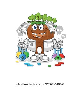 the soil layers mad scientist illustration. character vector