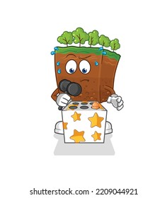 the soil layers play whack a mole mascot. cartoon vector