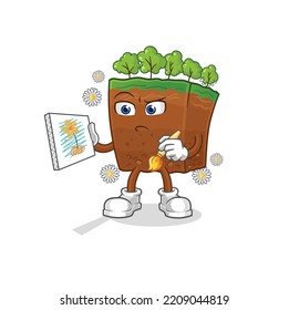 the soil layers traditional painter cartoon character vector