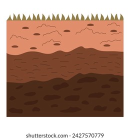 Soil layers. Vector illustration in flat style with natural resource theme. Editable vector illustration.