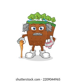 the soil layers white haired old man. character vector
