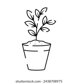 Soil line icon. Simple Plants Related Vector Line Icon. Contains such Icons as Leaf on Hand and Growing Conditions. Seeds and irrigation. Spring