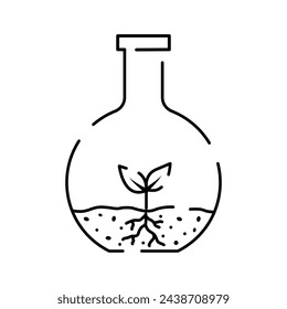 Soil line icon. Simple Plants Related Vector Line Icon. Contains such Icons as Leaf on Hand and Growing Conditions. Seeds and irrigation. Spring