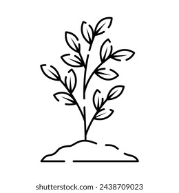 Soil line icon. Simple Plants Related Vector Line Icon. Contains such Icons as Leaf on Hand and Growing Conditions. Seeds and irrigation. Spring
