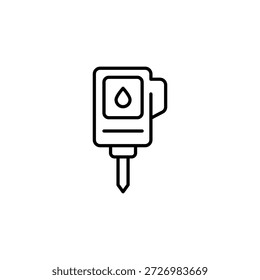 Icono de contorno de herramienta del detector de humedad del suelo para la agricultura