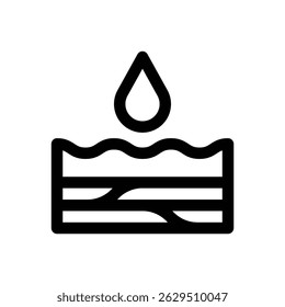 Soil moisture. Editable stroke vector icon.