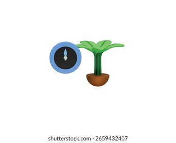  soil moisture icon 3d illustration render