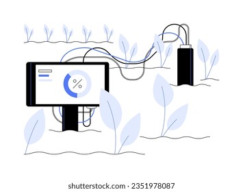 Soil moisture sensor abstract concept vector illustration. Soil moisture detection using sensor, ecology study, sustainable water management, smart home technology abstract metaphor.
