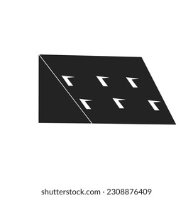 Soil nail wall construction, installation details vector icon with nail drilling rig, slope section. 