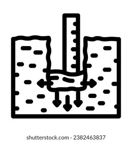 soil percolation hydrogeologist line icon vector. soil percolation hydrogeologist sign. isolated contour symbol black illustration