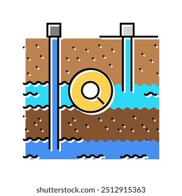 permeabilidade do solo ícone de cor vetor. solo permeabilidade hidrogeólogo sinal. símbolo isolado ilustração