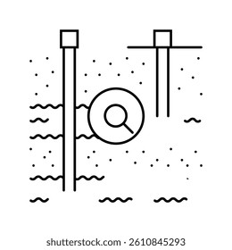 soil permeability hydrogeologist line icon vector. soil permeability hydrogeologist sign. isolated contour symbol black illustration