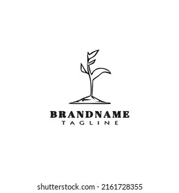 soil plant logo cartoon design icon template black modern isolated vector illustration