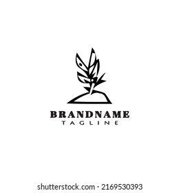 soil plant logo cartoon design icon template black modern isolated vector illustration