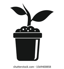 Soil plant pot icon. Simple illustration of soil plant pot vector icon for web design isolated on white background