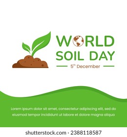 Soil and plant vector logo suitable for World Soil Day