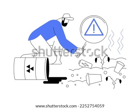 Soil pollution abstract concept vector illustration. Land degradation, groundwater pollution, soil contamination, agricultural chemical products, toxic pollutant analysis abstract metaphor.