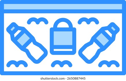 Ícone de poluição do solo - Ilustração do vetor de cor azul