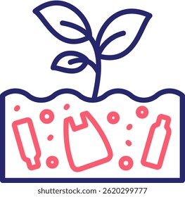 Bodenverschmutzung Symbol Farbe Vektorgrafik