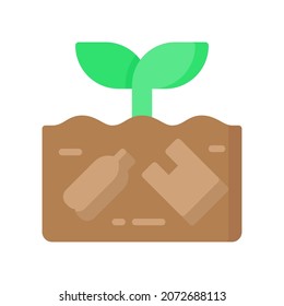 Soil Pollution Icon, Flat style icon vector illustration, Suitable for website, mobile app, print, presentation, infographic and any other project.