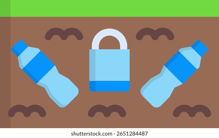 Ícone de poluição do solo - Ilustração plana de vetor