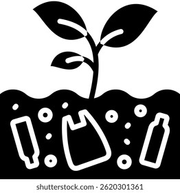 Soil Pollution Icon Glyph Vector Illustration