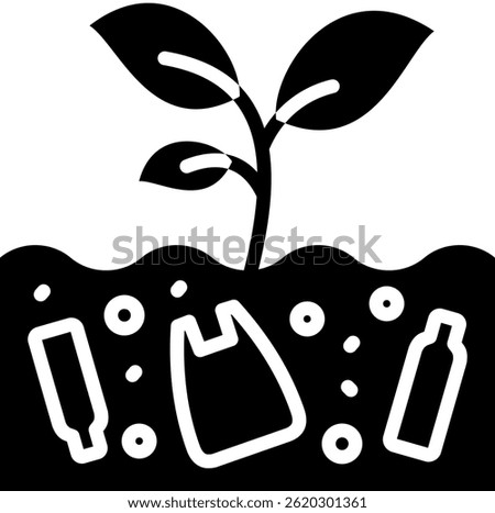 Soil Pollution Icon Glyph Vector Illustration