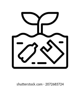Soil Pollution Icon, Line style icon vector illustration, Suitable for website, mobile app, print, presentation, infographic and any other project.