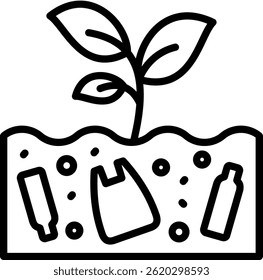 Vektorgrafik mit dem Symbol "Bodenverschmutzung"