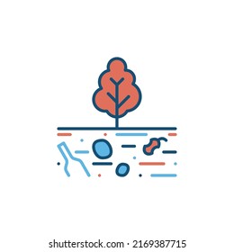 Soil Pollution vector concept creative icon or symbol