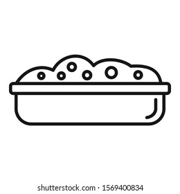 Soil pot icon. Outline soil pot vector icon for web design isolated on white background